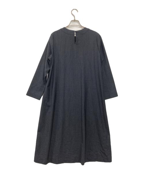 45R（フォーティファイブ・アール）45R (フォーティファイブ・アール) ストライプワンピース ネイビーの古着・服飾アイテム
