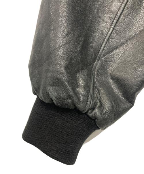 Roots（ルーツ）Roots (ルーツ) 袖レザースタジャン ブラック サイズ:XXXXLの古着・服飾アイテム