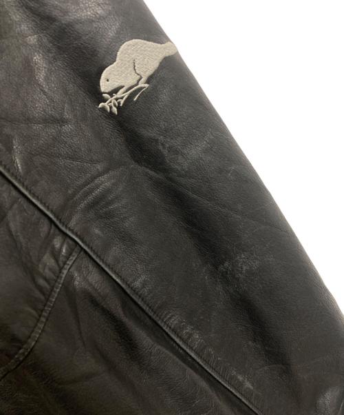 Roots（ルーツ）Roots (ルーツ) 袖レザースタジャン ブラック サイズ:XXXXLの古着・服飾アイテム