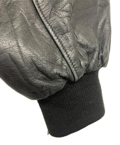 Roots（ルーツ）Roots (ルーツ) 袖レザースタジャン ブラック サイズ:XXXXLの古着・服飾アイテム