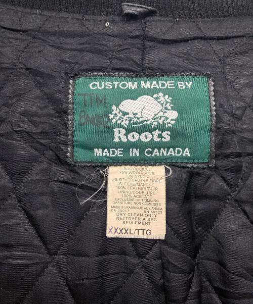Roots（ルーツ）Roots (ルーツ) 袖レザースタジャン ブラック サイズ:XXXXLの古着・服飾アイテム