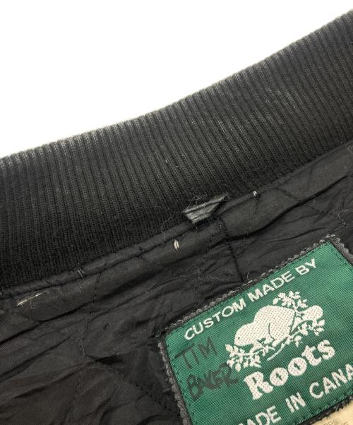 Roots（ルーツ）Roots (ルーツ) 袖レザースタジャン ブラック サイズ:XXXXLの古着・服飾アイテム