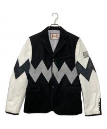 MONCLER GAMME BLEU（モンクレール ガム ブルー）の古着「GIACCA ダウンテーラードジャケット」｜ブラック×ホワイト