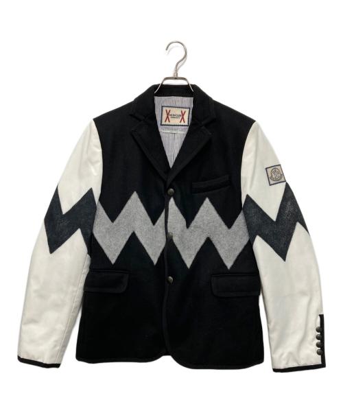 MONCLER GAMME BLEU（モンクレール ガム ブルー）MONCLER GAMME BLEU (モンクレール ガム ブルー) GIACCA ダウンテーラードジャケット ブラック×ホワイト サイズ:2の古着・服飾アイテム
