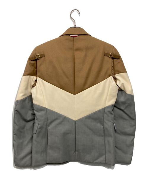 MONCLER GAMME BLEU（モンクレール ガム ブルー）MONCLER GAMME BLEU (モンクレール ガム ブルー) GIACCA ダウンテーラードジャケット ベージュ×アイボリー×グレー サイズ:2の古着・服飾アイテム