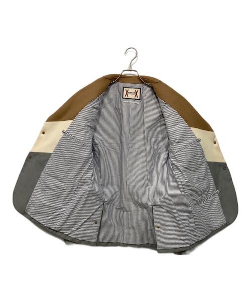 MONCLER GAMME BLEU（モンクレール ガム ブルー）MONCLER GAMME BLEU (モンクレール ガム ブルー) GIACCA ダウンテーラードジャケット ベージュ×アイボリー×グレー サイズ:2の古着・服飾アイテム