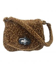 ANTEPRIMA（アンテプリマ）の古着「ターンロックワンショルダーワイヤーバッグ」｜ゴールド