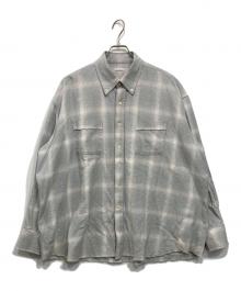 Name.（ネーム）の古着「COTTON TWILL OMBRE CUT-OFF REGULAR SHIRT/コットン　ツイル　オンブレ　カットオフ　レギュラー　シャツ」｜ブルー