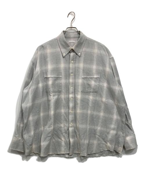 Name.（ネーム）Name. (ネーム) COTTON TWILL OMBRE CUT-OFF REGULAR SHIRT/コットン　ツイル　オンブレ　カットオフ　レギュラー　シャツ ブルー サイズ:2の古着・服飾アイテム