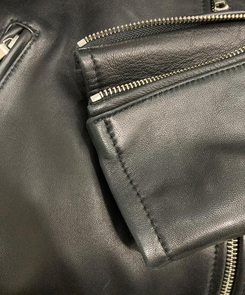 BEAUTY&YOUTH（ビューティーアンドユース）BEAUTY&YOUTH (ビューティーアンドユース) シープレザー シングル ライダースジャケット ブラック サイズ:Lの古着・服飾アイテム