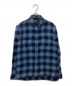 RRL×Ron Hermanダブルアールエル×ロンハーマン）の古着「ブロックチェック ネルシャツ」｜ブルー×ブラック