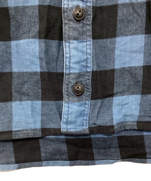 RRL（ダブルアールエル）RRL (ダブルアールエル) Ron Herman (ロンハーマン) ブロックチェック ネルシャツ ブルー×ブラック サイズ:Sの古着・服飾アイテム