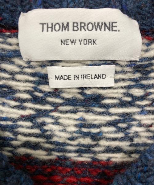 THOM BROWNE. NEW YORK（トムブラウン ニューヨーク）THOM BROWNE. NEW YORK (トムブラウン ニューヨーク) ノルディックVネックニット ネイビー サイズ:3の古着・服飾アイテム