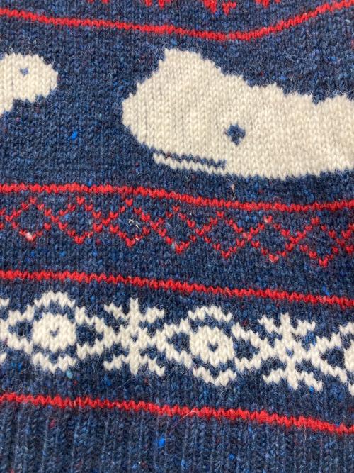 THOM BROWNE. NEW YORK（トムブラウン ニューヨーク）THOM BROWNE. NEW YORK (トムブラウン ニューヨーク) ノルディックVネックニット ネイビー サイズ:3の古着・服飾アイテム