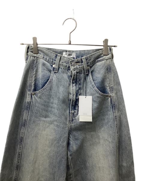 EVRIS（エヴリス）EVRIS (エヴリス) ハイウエストバレルワイドデニムパンツ インディゴ サイズ:M 未使用品の古着・服飾アイテム