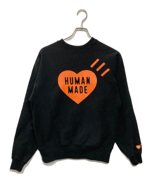 HUMAN MADE（ヒューマンメイド）HUMAN MADE (ヒューマンメイド) 25AW HEART SWEATSHIRT/ハート スウェットシャツ ブラック サイズ:Sの古着・服飾アイテム