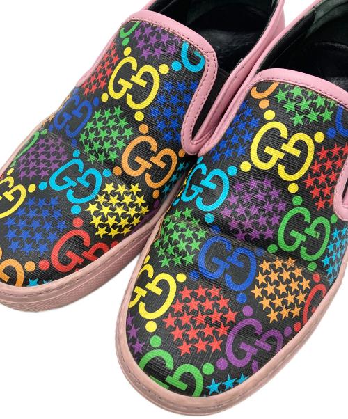 GUCCI（グッチ）GUCCI (グッチ) マルチカラーGG スリッポン ピンク サイズ:35の古着・服飾アイテム