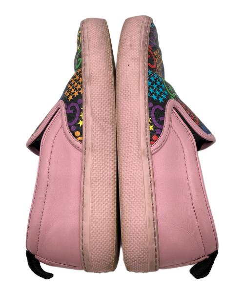 GUCCI（グッチ）GUCCI (グッチ) マルチカラーGG スリッポン ピンク サイズ:35の古着・服飾アイテム