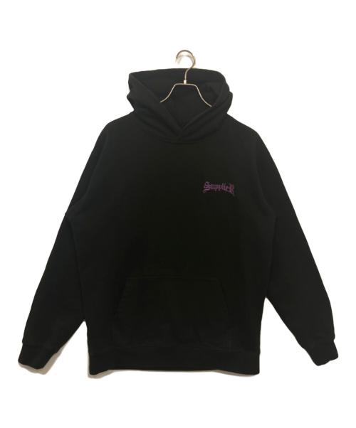 SUPPLIER（サプライヤー）SUPPLIER (サプライヤー) Outline Cross Zip Hoodie/アウトライン　ジップ　フーディ ブラック サイズ:XLの古着・服飾アイテム