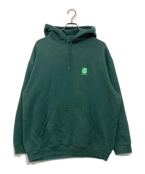 BALENCIAGA（バレンシアガ）BALENCIAGA (バレンシアガ) BBロゴ パーカー グリーン サイズ:XXLの古着・服飾アイテム