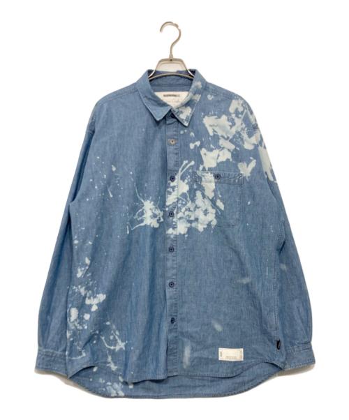 NEIGHBORHOOD（ネイバーフッド）NEIGHBORHOOD (ネイバーフッド) GARMENT BLEACH CHAMBRAY SHIRT LS インディゴ サイズ:Lの古着・服飾アイテム
