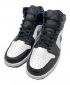 NIKEナイキ）の古着「Air Jordan 1 Mid "Black/Court Purple"/ エアジョーダン1 ミッド "ブラック/コート パープル"」｜ブラック