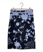 LEONARD FASHIONレオナールファッション）の古着「花柄スカート」｜ブラック×ブルー