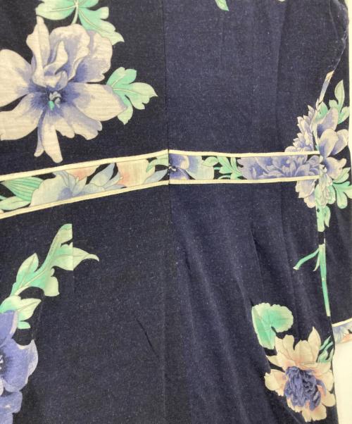 LEONARD（レオナール）LEONARD (レオナール) 花柄ワンピース ネイビー サイズ:44の古着・服飾アイテム