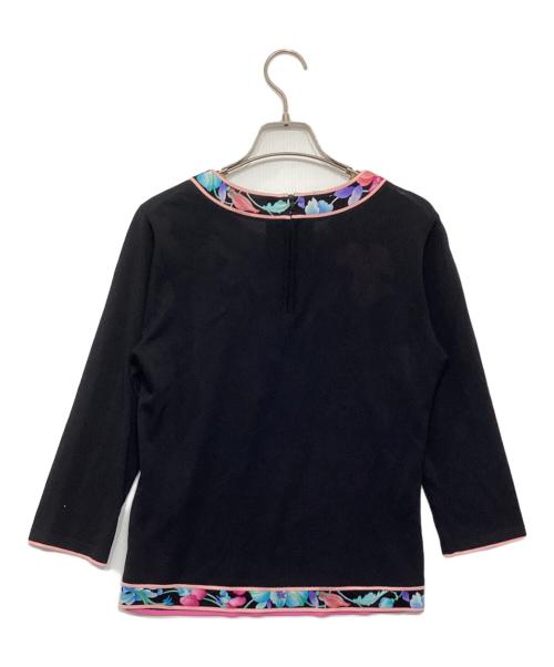 LEONARD FASHION（レオナールファッション）LEONARD FASHION (レオナールファッション) 花柄ブラウス ブラック サイズ:40の古着・服飾アイテム