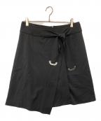 CELINEセリーヌ）の古着「ベルテッドスカート」｜ブラック