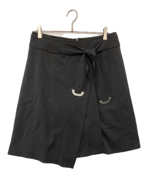 CELINE（セリーヌ）CELINE (セリーヌ) ベルテッドスカート ブラック サイズ:42の古着・服飾アイテム