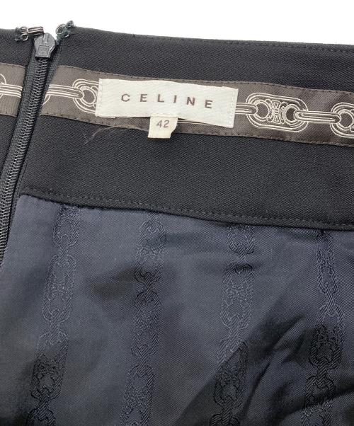 CELINE（セリーヌ）CELINE (セリーヌ) ベルテッドスカート ブラック サイズ:42の古着・服飾アイテム