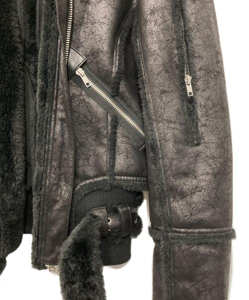 RACER WORLD WIDE（レーサーワイルドワイド）RACER WORLD WIDE (レーサーワイルドワイド) Sheep Skin Jacket/ベルテッドジップファージャケット ブラック サイズ:Mの古着・服飾アイテム