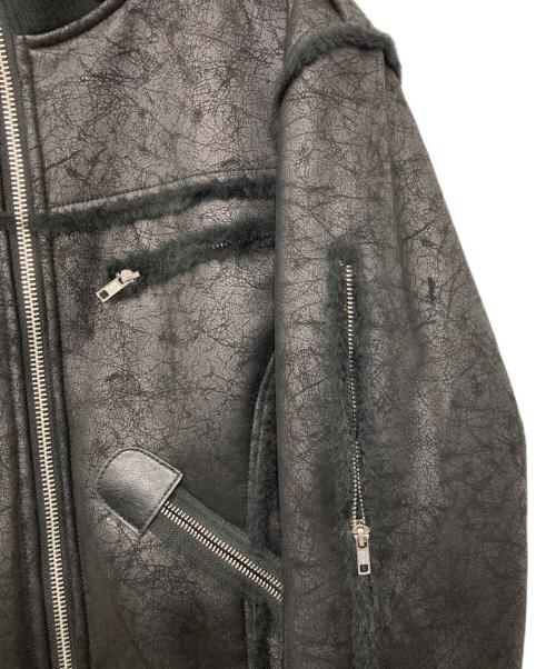 RACER WORLD WIDE（レーサーワイルドワイド）RACER WORLD WIDE (レーサーワイルドワイド) Sheep Skin Jacket/ベルテッドジップファージャケット ブラック サイズ:Mの古着・服飾アイテム