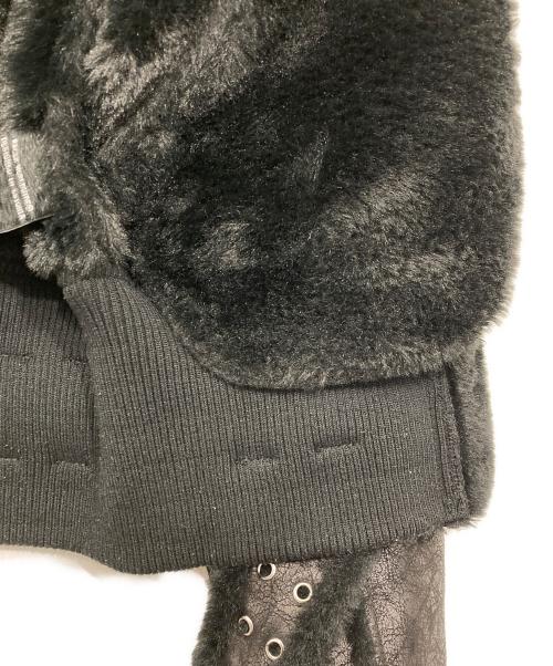 RACER WORLD WIDE（レーサーワイルドワイド）RACER WORLD WIDE (レーサーワイルドワイド) Sheep Skin Jacket/ベルテッドジップファージャケット ブラック サイズ:Mの古着・服飾アイテム