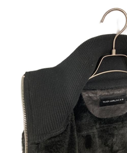 RACER WORLD WIDE（レーサーワイルドワイド）RACER WORLD WIDE (レーサーワイルドワイド) Sheep Skin Jacket/ベルテッドジップファージャケット ブラック サイズ:Mの古着・服飾アイテム