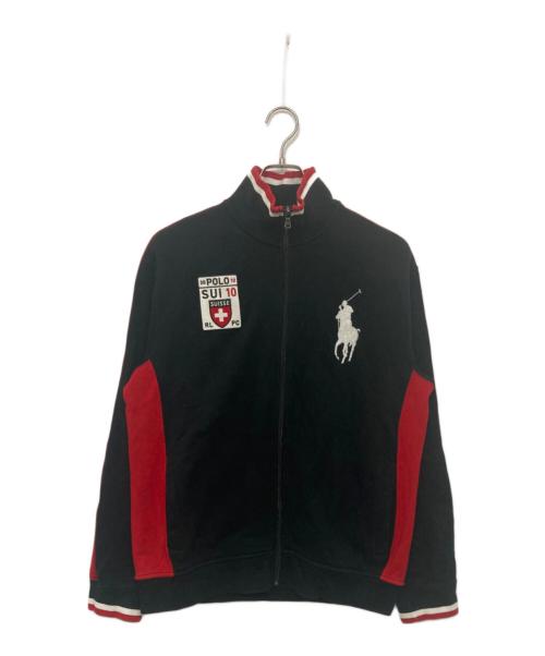 POLO RALPH LAUREN（ポロ・ラルフローレン）POLO RALPH LAUREN (ポロ・ラルフローレン) ビッグポニー トラックジャケット ブラック×レッド サイズ:Lの古着・服飾アイテム