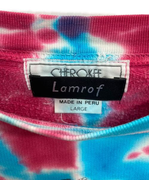 Lamrof（ラムロフ）lamrof (ラムロフ) CHEROKEE (チェロキー) タイダイスウェット ブル×ピンク サイズ:LARGEの古着・服飾アイテム
