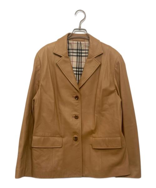 BURBERRY LONDON（バーバリーロンドン）BURBERRY LONDON (バーバリーロンドン) ラムレザーテーラードジャケット ブラウン サイズ:15の古着・服飾アイテム