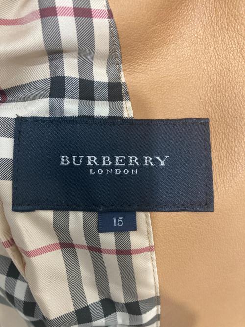 BURBERRY LONDON（バーバリーロンドン）BURBERRY LONDON (バーバリーロンドン) ラムレザーテーラードジャケット ブラウン サイズ:15の古着・服飾アイテム
