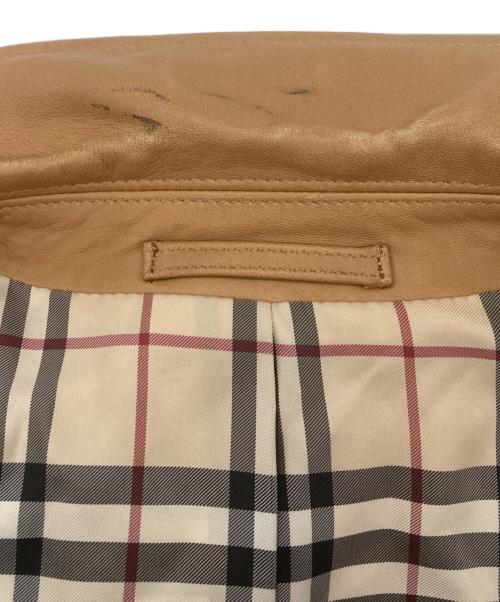 BURBERRY LONDON（バーバリーロンドン）BURBERRY LONDON (バーバリーロンドン) ラムレザーテーラードジャケット ブラウン サイズ:15の古着・服飾アイテム