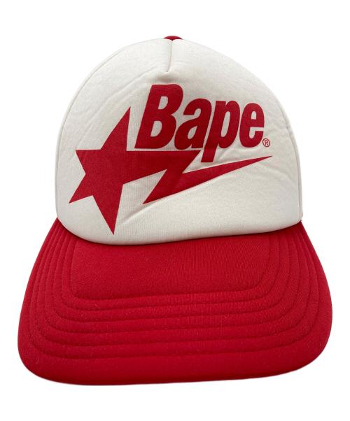 A BATHING APE（ア ベイシング エイプ）A BATHING APE (ア ベイシング エイプ) bape sta meshキャップ レッドの古着・服飾アイテム