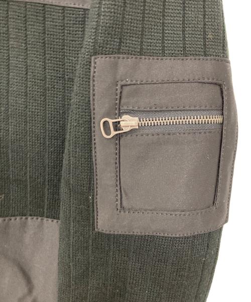 GIORGIO ARMANI（ジョルジョアルマーニ）GIORGIO ARMANI (ジョルジョアルマーニ) 切替ニットジャケット ブラック サイズ:48の古着・服飾アイテム