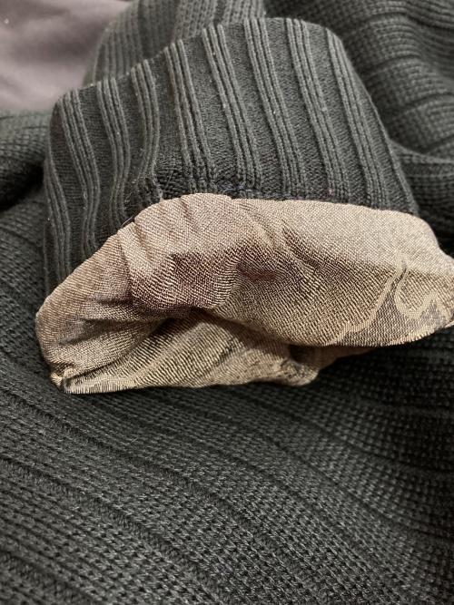 GIORGIO ARMANI（ジョルジョアルマーニ）GIORGIO ARMANI (ジョルジョアルマーニ) 切替ニットジャケット ブラック サイズ:48の古着・服飾アイテム