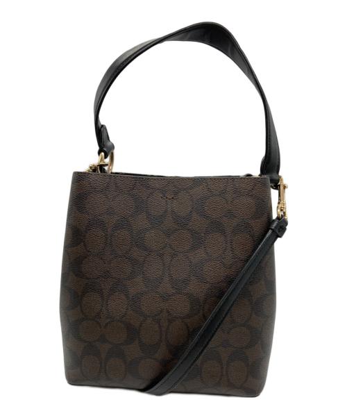 COACH（コーチ）COACH (コーチ) スモール タウン バケット バッグ シグネチャー キャンバス ブラウンの古着・服飾アイテム