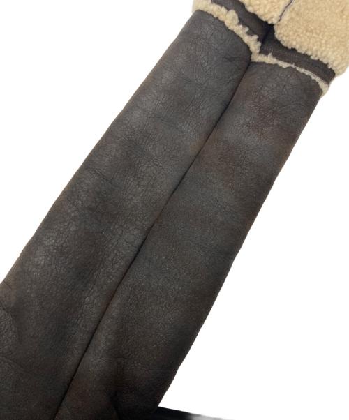 BURBERRY LONDON（バーバリーロンドン）BURBERRY LONDON (バーバリーロンドン) ショート丈ムートンジャケット ブラック サイズ:38の古着・服飾アイテム