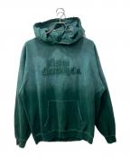 X-LARGEエクストララージ）の古着「OLD ENGLISH BLEACHED HOODED SWEATSHIRT」｜グリーン