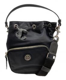 TORY BURCH（トリーバーチ）の古着「VIRGINIA BUCKET BAG/ヴァージニア バケットバッグ」｜ブラック