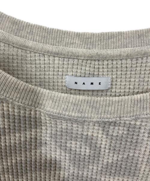 Name.（ネーム）Name. (ネーム) LEOPARD WAFFLE TAPED LOOSE SLEEVE TEE/レオパード　ワッフル　テープ　ルーズスリーブ　ティー アイボリー×グレー サイズ:2の古着・服飾アイテム