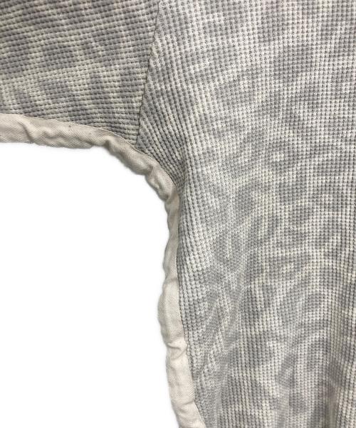 Name.（ネーム）Name. (ネーム) LEOPARD WAFFLE TAPED LOOSE SLEEVE TEE/レオパード　ワッフル　テープ　ルーズスリーブ　ティー アイボリー×グレー サイズ:2の古着・服飾アイテム